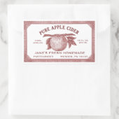  bewerkbare appelcider-label rood rechthoekige sticker (Tas)