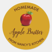 Bewerkbare Apple-conserven Ronde Sticker (Voorkant)
