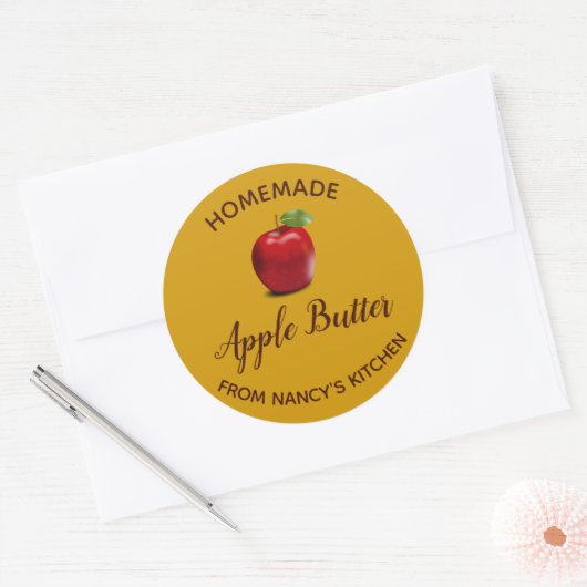 Bewerkbare Apple-conserven Ronde Sticker (Envelop)