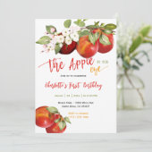 Bewerkbare Apple van ons verjaardagsfeestje Kaart (Staand voorkant)