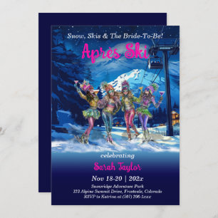 Bewerkbare Après Ski Bachelorette Sjabloon Kaart