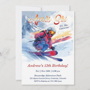Bewerkbare Après Ski Verjaardagsfeest Template Kaart