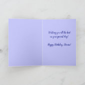 Bewerkbare Aqua Stippen en Strepen Met Vlinder Kaart (Binnen)