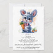 Bewerkbare aquarel Bunny Baby shower Invitation Kaart (Voorkant)