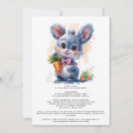 Bewerkbare aquarel Bunny Baby shower Invitation Kaart