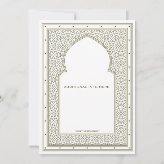 Bewerkbare Arabische Boog Uitnodiging (Achterkant)
