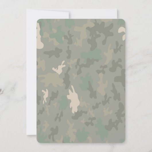 Bewerkbare Army Verjaardag Uitnodigingen (Achterkant)