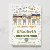 Bewerkbare Army Verjaardag Uitnodigingen (Voorkant)