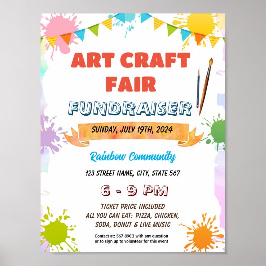 Bewerkbare Art Painting evenementenflyer Poster (Voorkant)