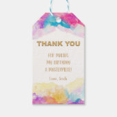 Bewerkbare Art Party Favoriet Labels met Gold Spar Cadeaulabel (Voorkant)