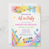 Bewerkbare Art Party Painting Party Verjaardag Kaart (Voorkant)