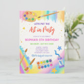 Bewerkbare Art Party Painting Party Verjaardag Kaart (Staand voorkant)