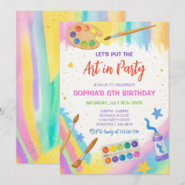 Bewerkbare Art Party Painting Party Verjaardag Kaart