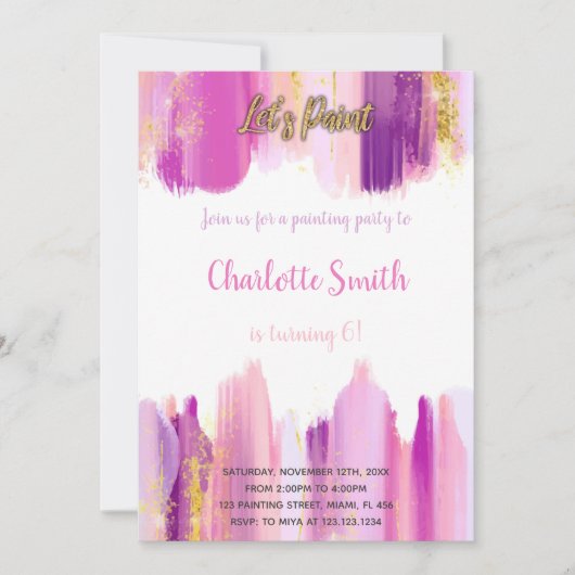 Bewerkbare Artistic Party Kaart (Voorkant)