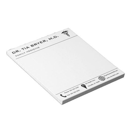 Bewerkbare arts verpleegkundige Medisch gepersonal Notitieblok (Schuin)