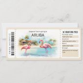 Bewerkbare Aruba Vliegticket Boarding Pass Kaart (Voorkant)