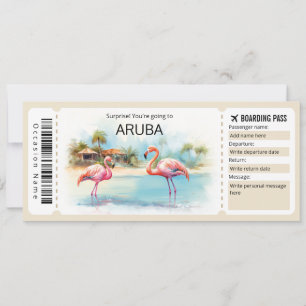 Bewerkbare Aruba Vliegticket Boarding Pass Kaart