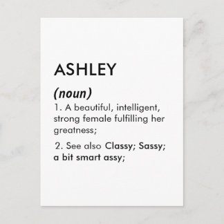 Bewerkbare Ashley naam definitie, aangepaste naam Briefkaart