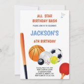Bewerkbare Athletic Party-uitnodiging voor jongens Kaart (Voorkant)