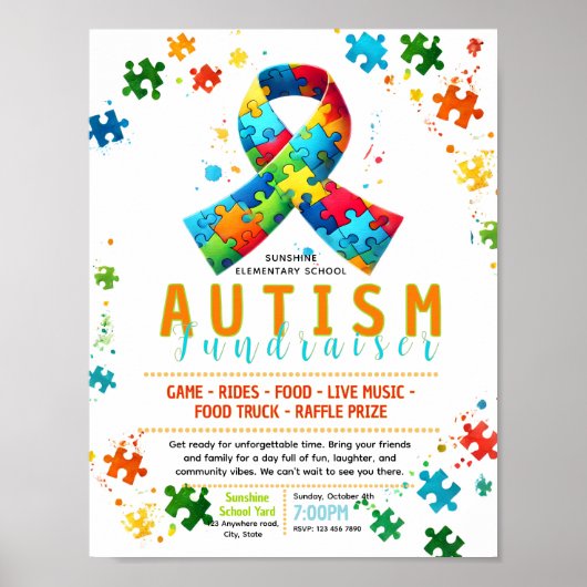 Bewerkbare Autisme Flyer Poster (Voorkant)