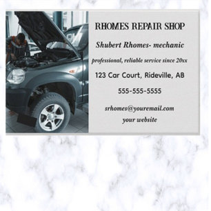 Bewerkbare auto mechanische reparatie shop visitekaartje
