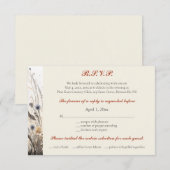 Bewerkbare Autumn Breeze Wildflowers RSVP-kaarten RSVP Kaartje (Voorkant / Achterkant)