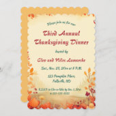 Bewerkbare Autumn Landscape Thanksgiving Kaart (Voorkant / Achterkant)