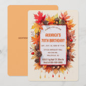 Bewerkbare Autumn Maple and Acorns Kaart (Voorkant / Achterkant)