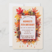 Bewerkbare Autumn Maple and Acorns Kaart (Voorkant)