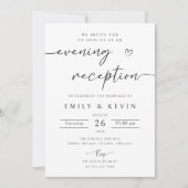 Bewerkbare avond bruiloft receptie party uitnodigi kaart (Voorkant)