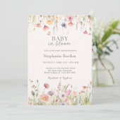 Bewerkbare Baby in Bloom Baby shower Invitation, W Kaart (Staand voorkant)