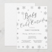 Bewerkbare Baby It's Cold Outside Baby Shower Kaart (Voorkant / Achterkant)