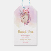 Bewerkbare Baby Meisje Dank U Labels met Bloemen Cadeaulabel (Voorkant)