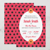 Bewerkbare Baby shower uitnodiging voor meisje (Voorkant / Achterkant)