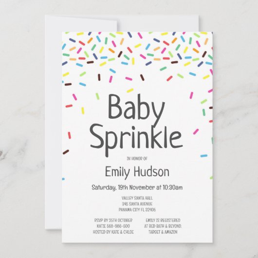 Bewerkbare Baby Sprinkle Ijs Uitnodiging (Voorkant)
