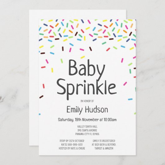 Bewerkbare Baby Sprinkle Ijs Uitnodiging (Voorkant / Achterkant)