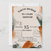 Bewerkbare babyshower uitnodiging | Minimalistisch (Voorkant)