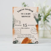 Bewerkbare babyshower uitnodiging | Minimalistisch (Staand voorkant)