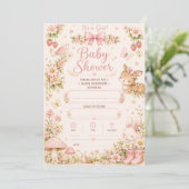 Bewerkbare babyshoweruitnodiging voor meisje | Wat Kaart (Staand voorkant)