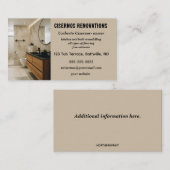 Bewerkbare badkamer renovaties visitekaartje (Voorkant / Achterkant)