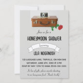Bewerkbare Bagagecamera en Roos Honeymoon Shower Kaart (Voorkant)