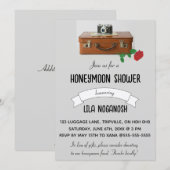 Bewerkbare Bagagecamera en Roos Honeymoon Shower Kaart (Voorkant / Achterkant)