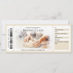 Bewerkbare bakcursus cadeaubon sjabloon kaart