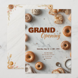 Bewerkbare Bakery Grand Opening Invitation Feestdagenkaart