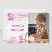 Bewerkbare bakken Verjaardag Foto uitnodiging (Voorkant)