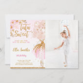 Bewerkbare Ballerina Foto Uitnodiging (Voorkant)