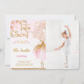 Bewerkbare Ballerina Foto Uitnodiging (Voorkant)
