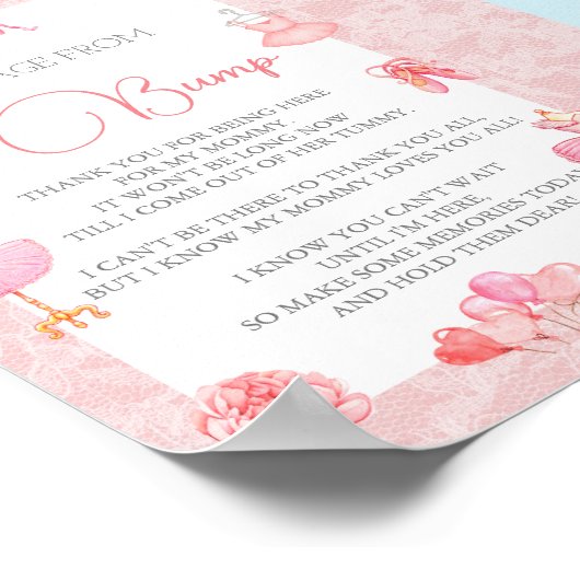 Bewerkbare ballerina het bump teken poster (Hoek)