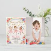Bewerkbare Ballerina verjaardagsuitnodiging voor m Kaart (Staand voorkant)