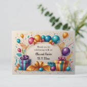 Bewerkbare ballonnen en Cadeaus notenkaart Kaart (Staand voorkant)